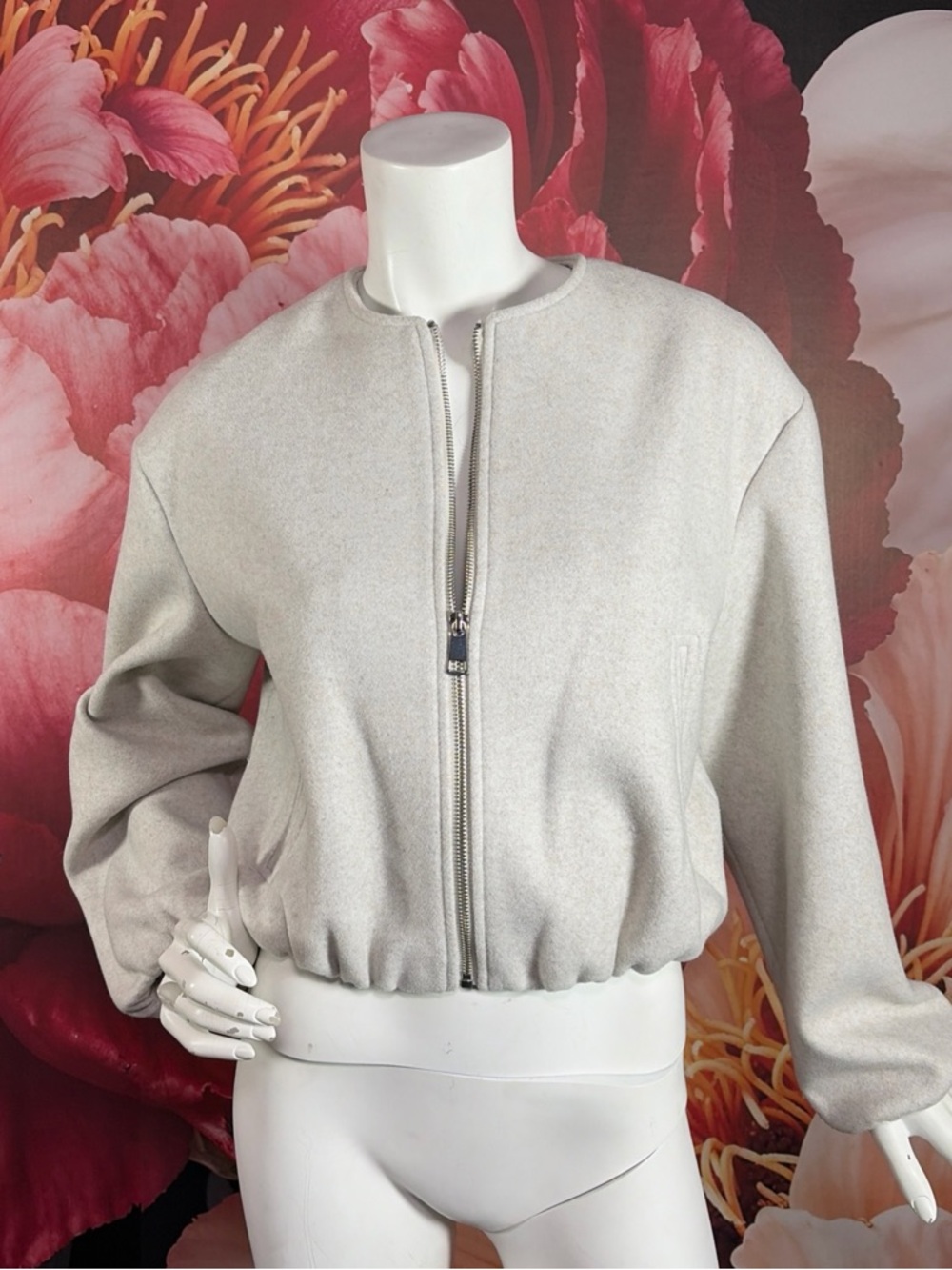 BLENCA Felted Bomber Jacket S Cropped Zip Modern Lined Soft Lightweight
